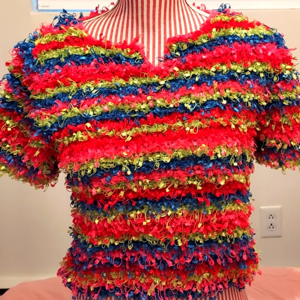 Vintage Michael Simon PINATA Confetti Sweater S/S Looks New Size Small Looks New